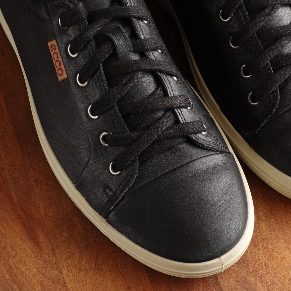 Ecco Sneakers Mens Size EU 41 US 7-7.5 BLK Soft 7 Comfort Leather Walking Shoes - Picture 4 of 16